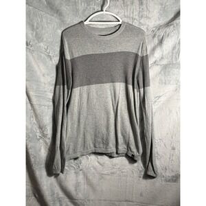 Prana Gray sweater Long Sleeve waffle color block men's Medium Organic Cotton‎